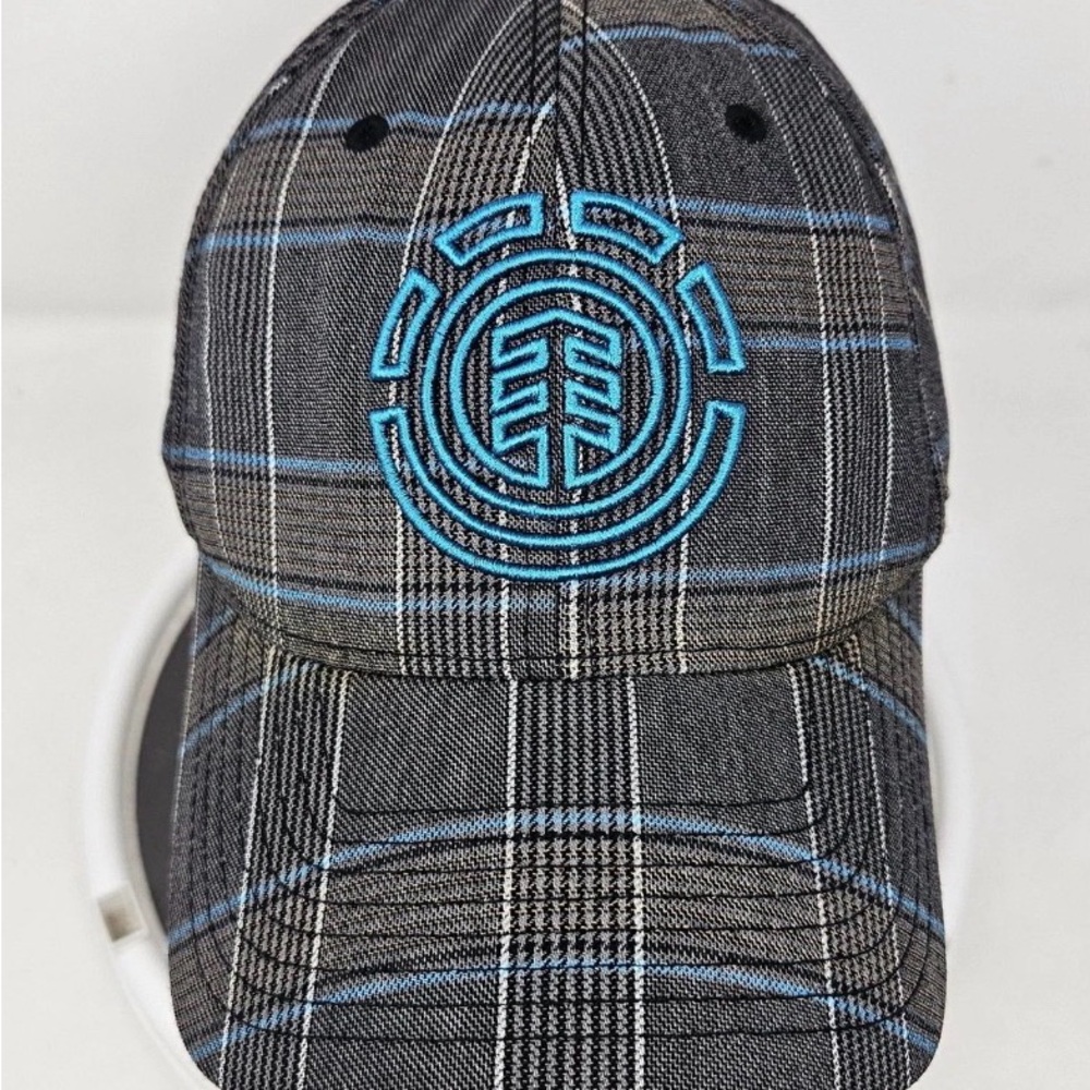 Y2K Element Black and Gray Checkered trucker skater cap hat (S/M)